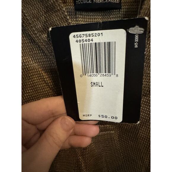 Izod Golf Double Mercerized Gold Brown Diamond Pattern Polo Shirt Small - Picture 4 of 8